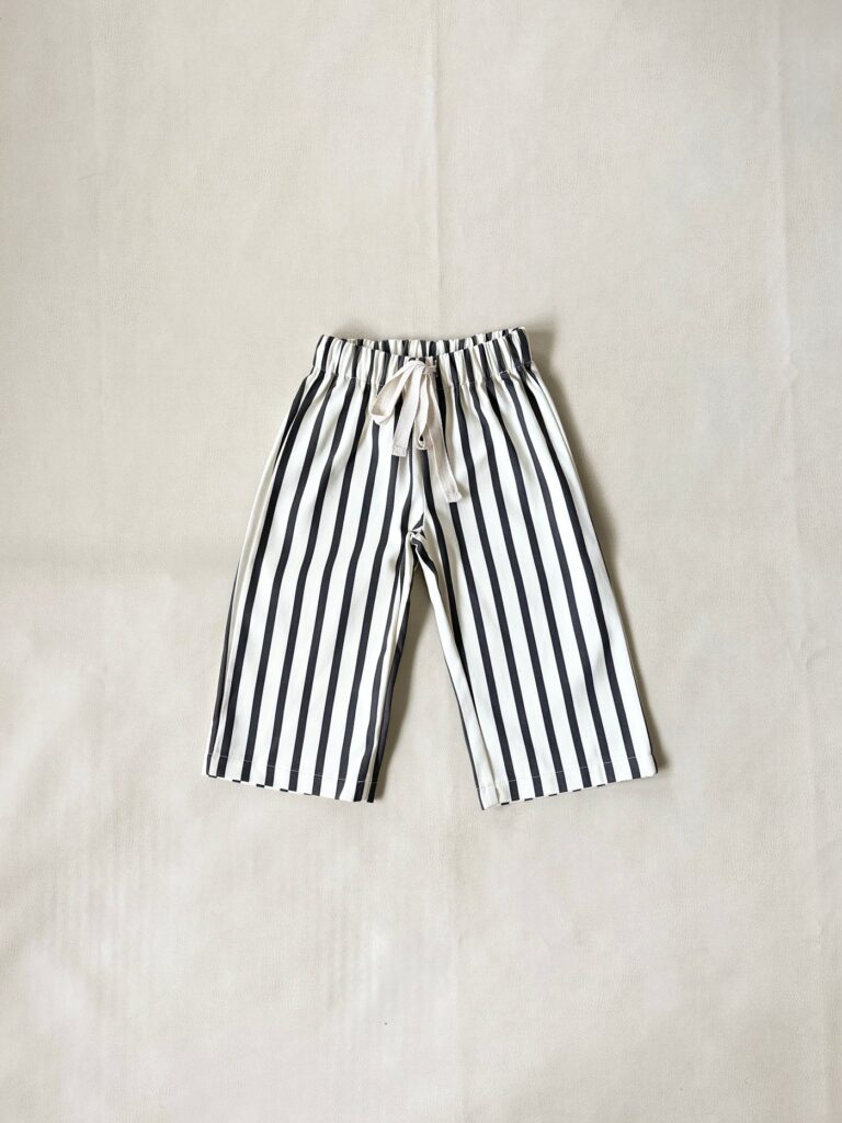Billie Stripe Cotton Pants - Cream/Cocoa Stripe