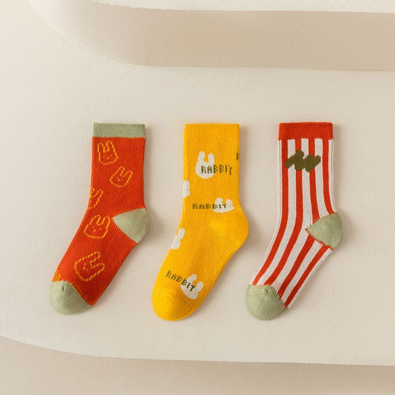 Bunny Sock Pack - Red/Yellow/Pistachio