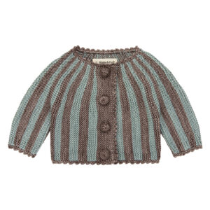 Misha & Puff Baby Circus Stripe Cardigan Mink Brown