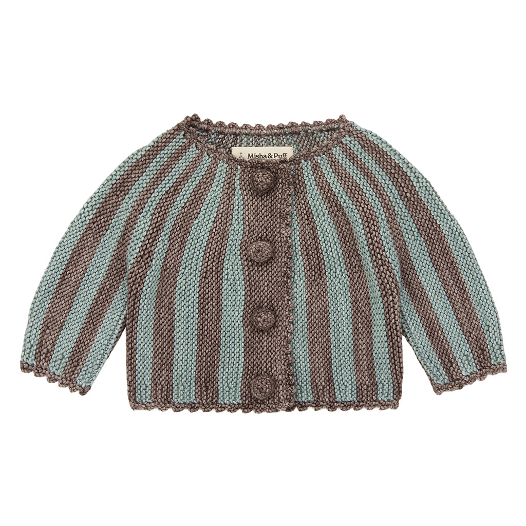 Baby Circus Stripe Cardigan Mink Brown