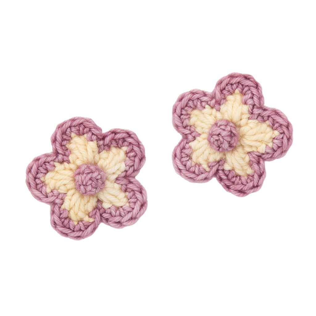 Child Set Of Two Medium Flower Clips Shortbread Yellow