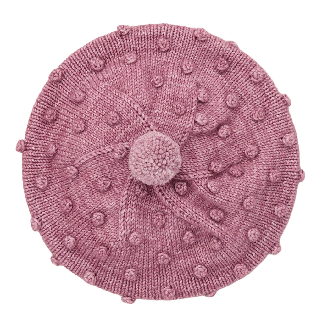 Child Popcorn Beret Hat Antique Rose Pink