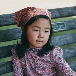 Misha & Puff Child Embroidered Scallop Scarf Antique Rose Pink