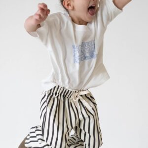 Billie Stripe Cotton Pants - Cream/Cocoa Stripe