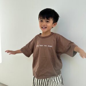 Benji Stripe Cotton Shorts - Cream/Cocoa Stripe