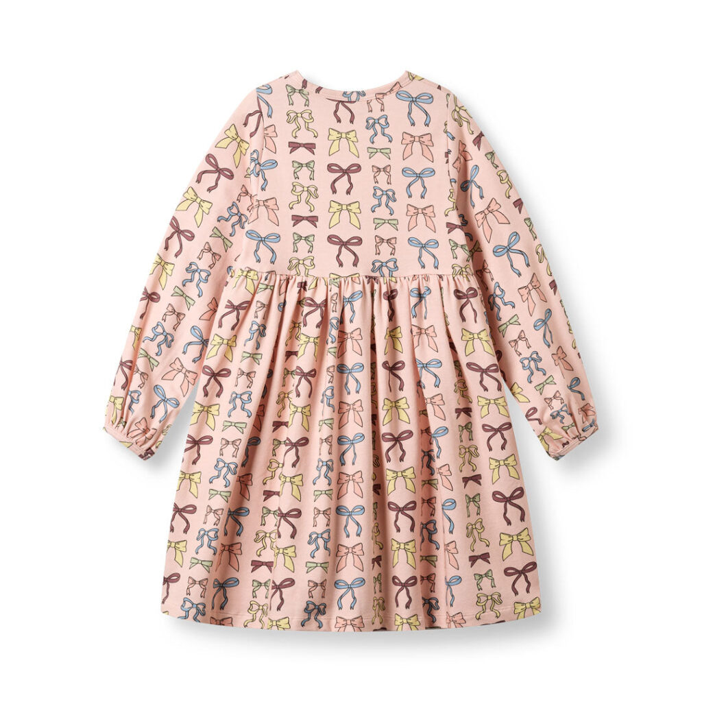 Blush Long Sleeve Dress with Bows