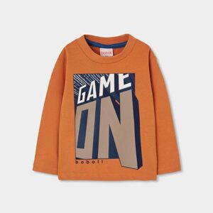 Boys' orange printed knit T-shirt Game On