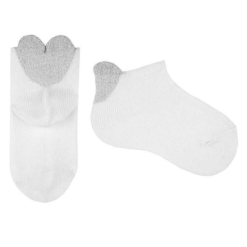 Sport socks with 3D metallic heart thread