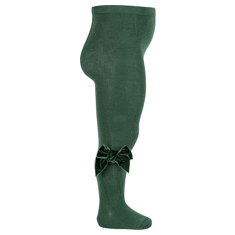 Cotton tights with velvet loop