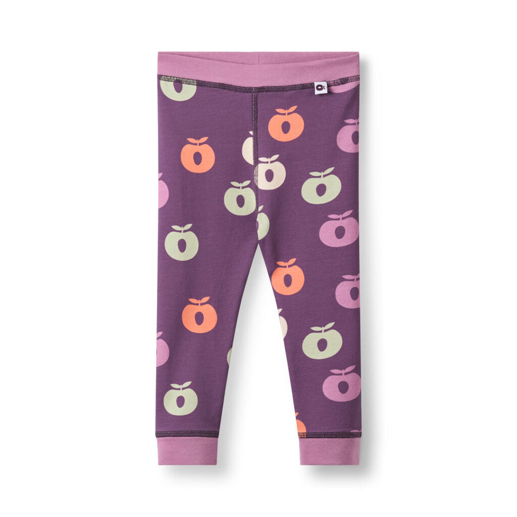 Elstar Baby Leggings with Apples - Aubergine