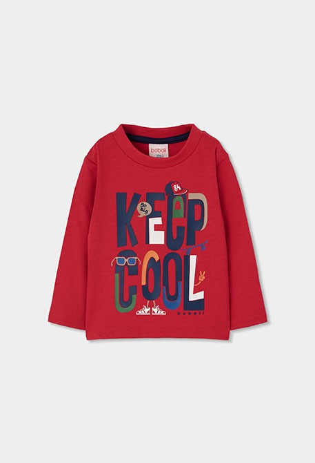Garnet printed "Keep Cool" knitted T-shirt for boys