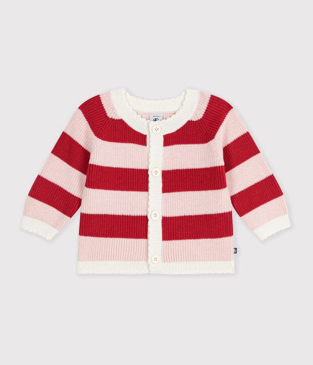 Baby striped cotton cardigan