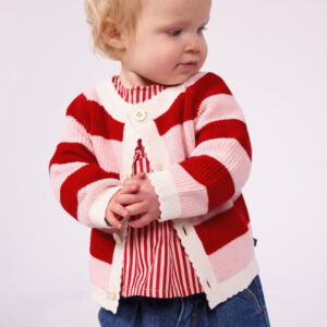Petit Bateau - Baby striped cotton cardigan