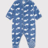 Petit Bateau - Printed fleece sleepsuit for babies