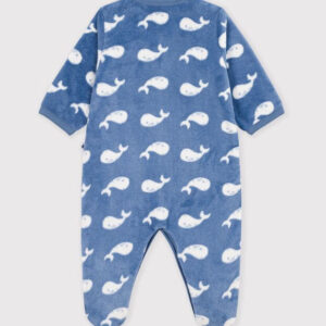 Petit Bateau - Printed fleece sleepsuit for babies