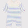 Petit Bateau - Striped Wool and Cotton Knit Baby Bodysuit